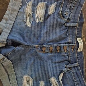 Mudd Distressed Blue Jeans with Button Details